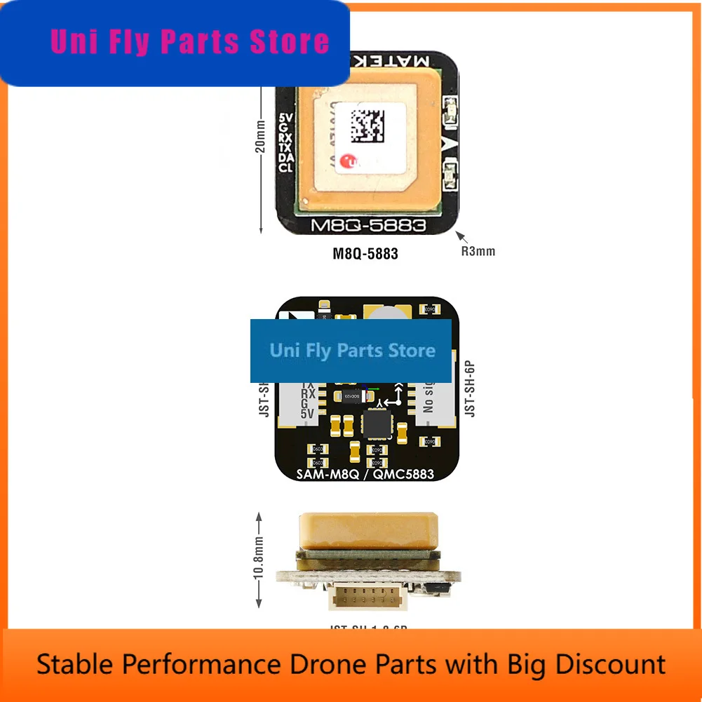 SkyDElMATEK Mateksys GNSS & Compass M10Q-5883 72CH GPS Module Magnetic Compass QMC5883Lfor FPV Freestyle Long Range s