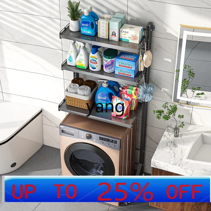 

Ltt Washing Machine Rack Roller Flip Cover Balcony Bathroom Storage Cabinet Telescopic Shelf