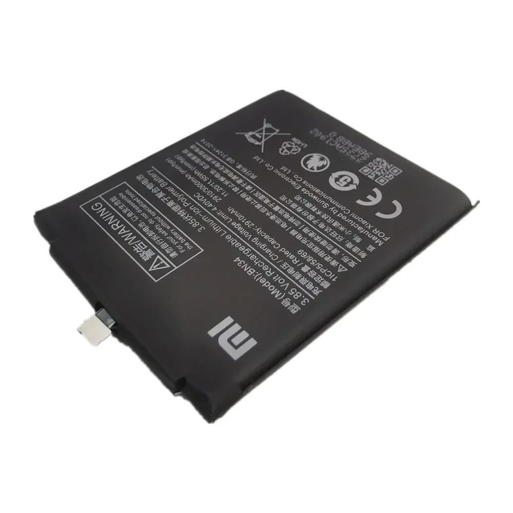 2024 Years Xiao mi Original Phone Battery For XIAOMI Redmi 5A BN34 2910mAh Replacement Battery Batteries + Tools Fast Shipping