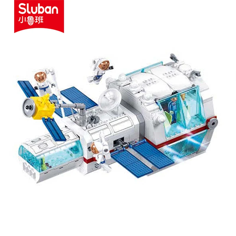 Sluban Building Block Toys Space Series B1201 Dream Space Station Core Module 502PCS Model Bricks Compatible With Leading Brands