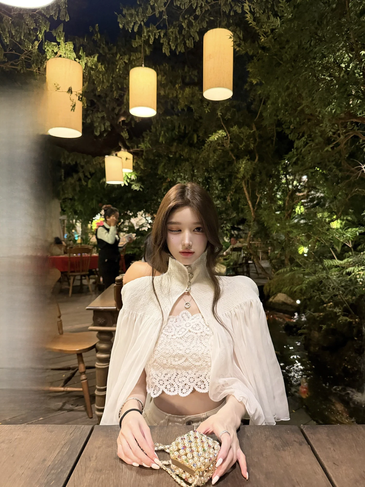 

High-Defn Lace oulder awl Set Soft Mis Veil Floral Core Embroidery Women's Casual Sle Loose Fit ort Sve