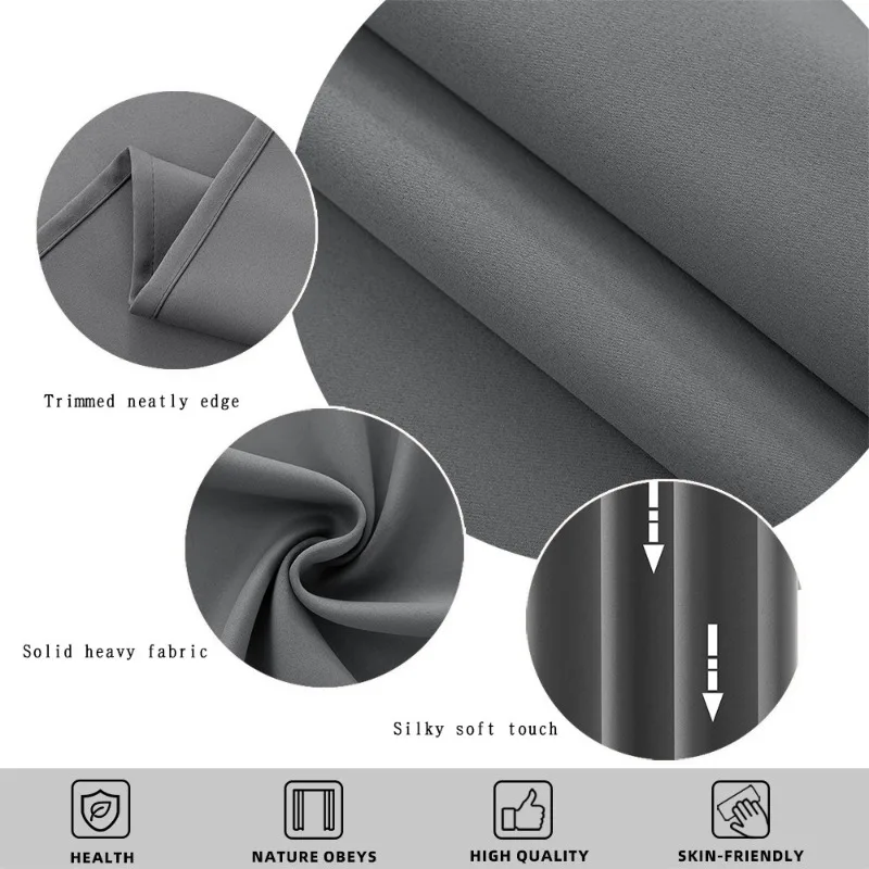 One Pane Light-Blocking Solid Color Curtain with Grommets for Decorating Living Rooms Offices Bedrooms Room Decoration Curtain
