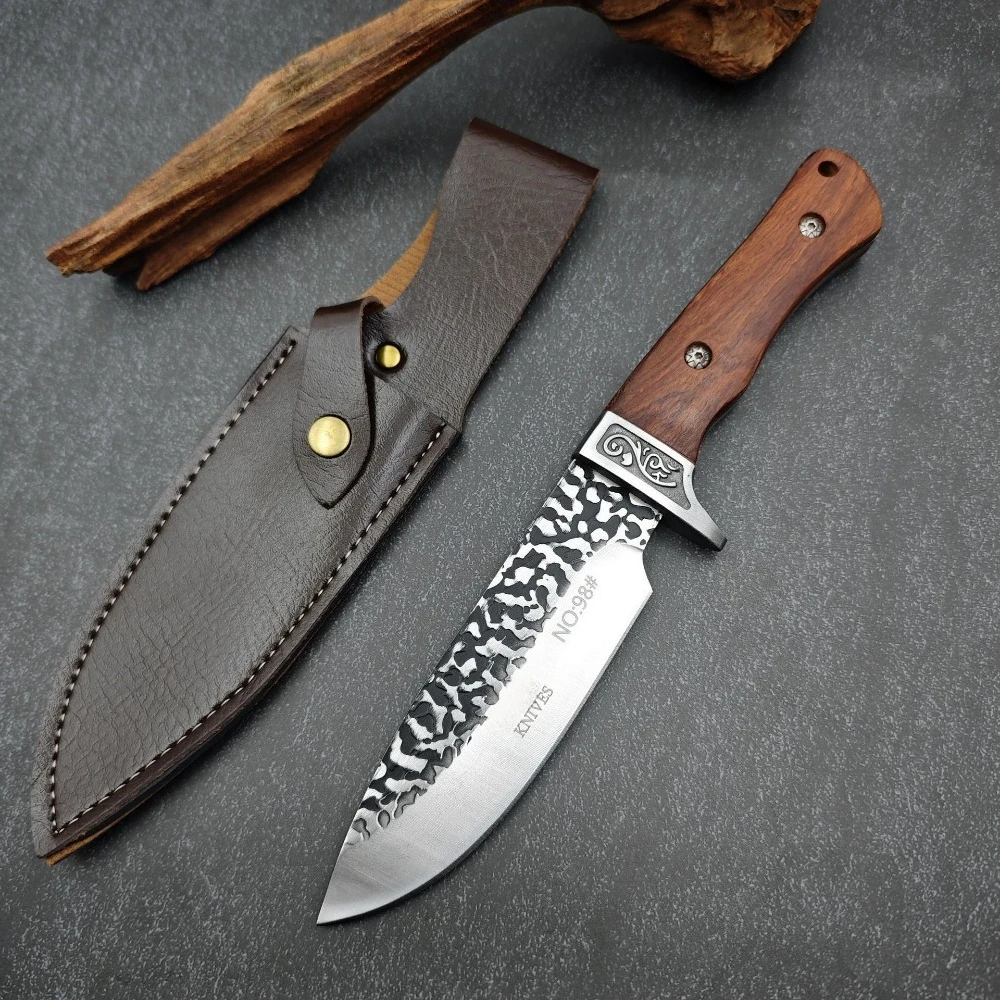 

Тактический охотничий нож 7CR13MOV, лезвие с деревянной ручкой, карманные ножи для самообороны, инструменты для выживания на открытом воздухе, кемпинга, EDC