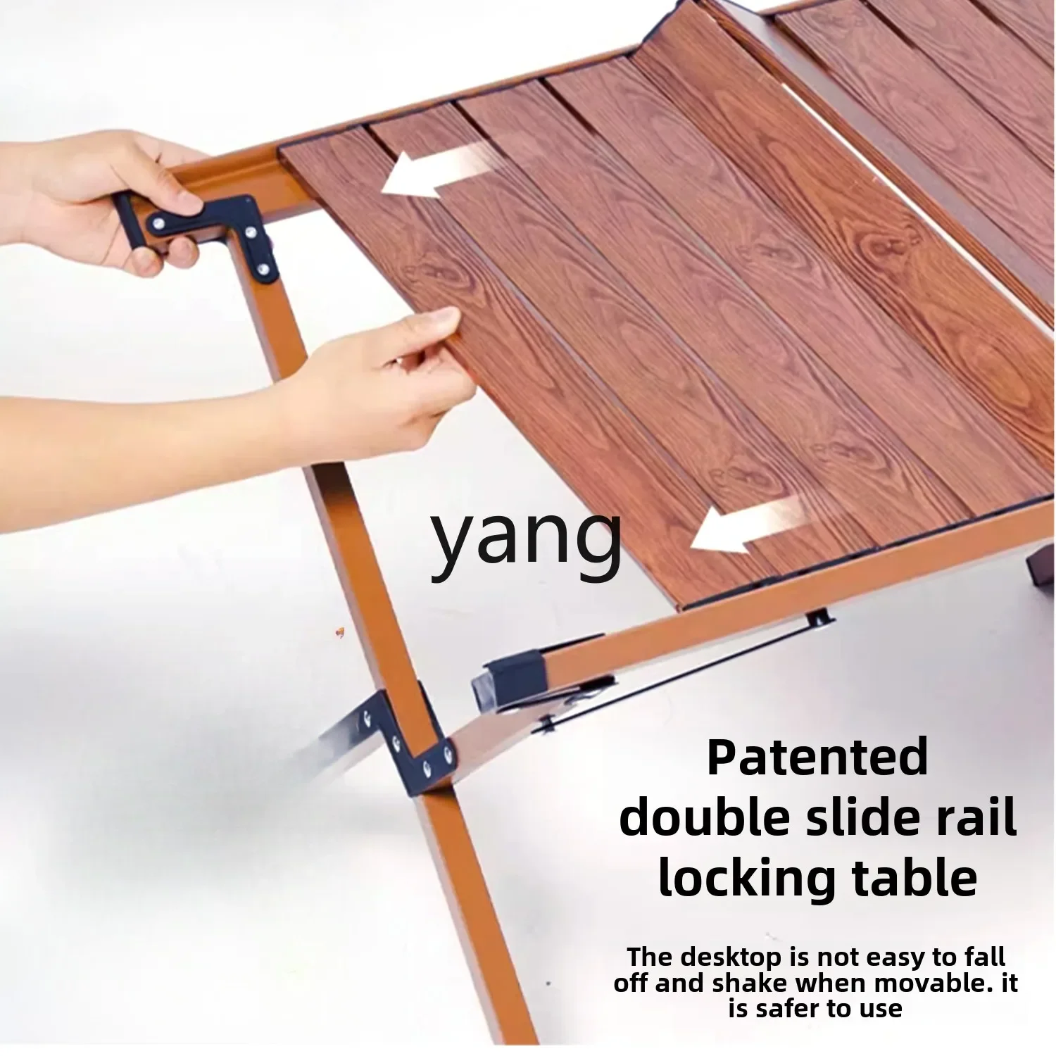 YJQ slide rail egg roll table aluminum alloy outdoor folding camping portable picnic table and chairs