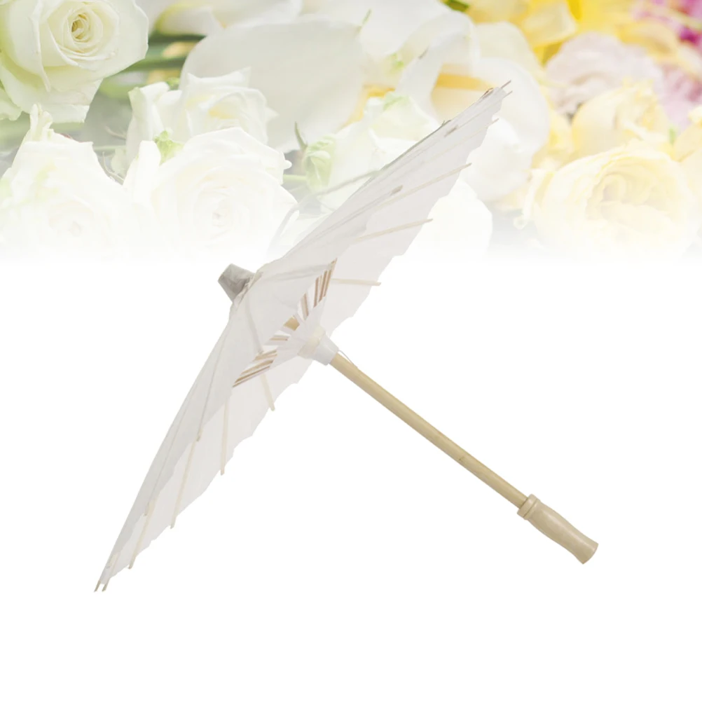 

2pcs White Paper Parasol Umbrella Chinese Japanese Wedding Decoration Diy Craft Adults Party Event Bedroom Living Room 40Cm
