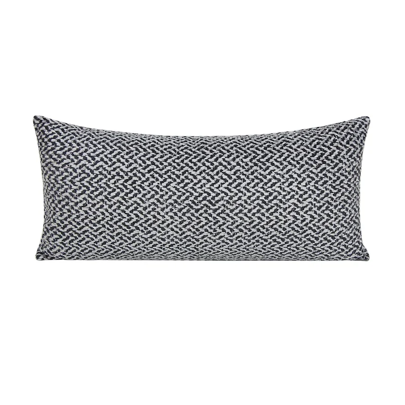 Black Gray Color Lumbar Pillows Luxury Geometric Woven Cushion Case Modern 30x65Decorative Pillow Cover For Sofa Chair Home Deco