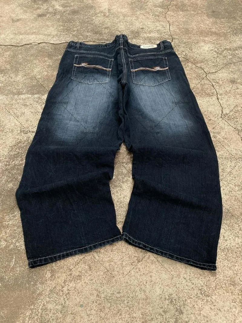 

Y2K Хип-хоп Harajuku Rock Негабаритные джинсы с высокой талией для женщин 2025 Ретро Уличный повседневный модный бренд Свободные широкие брюки для мужчин