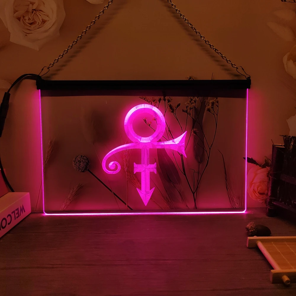 Insegna al neon a LED con simbolo del principe, arte da parete con intaglio 3D per la casa, la stanza, la camera da letto, l\'ufficio, l\'arredamento