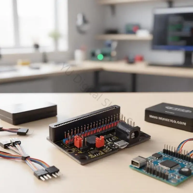 96BA Microsbit Bit Enhanced Development Expansion Board mit Anschlusslayout, Sound-Feedback und Stromzugang für – Detail 10