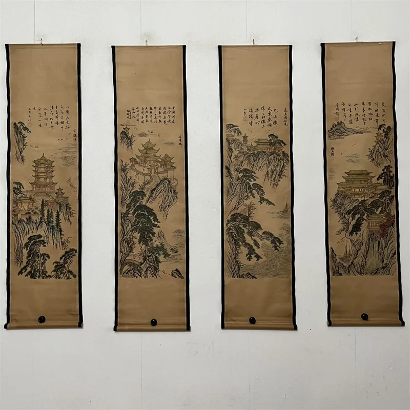 

﻿ China Old Scroll Painting, Four Screen Paintings, Middle Hall Hanging Painting,Fourth floor