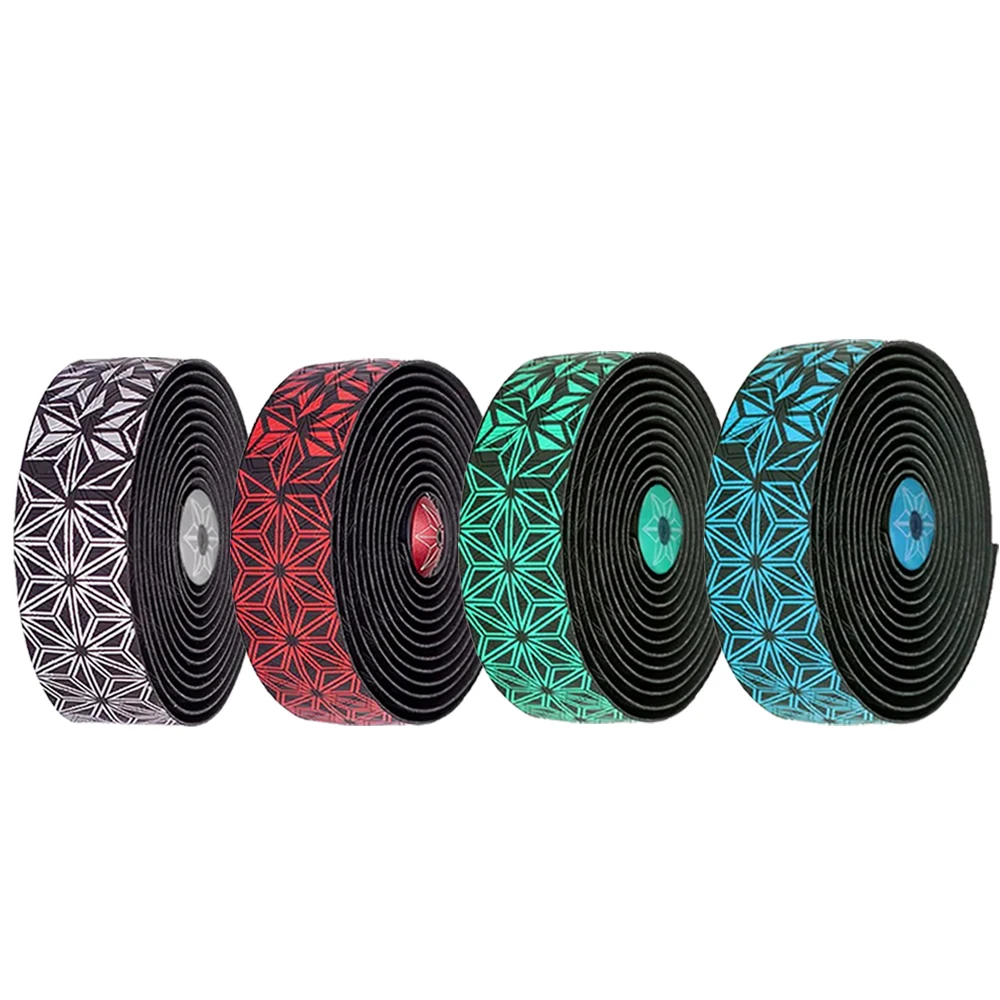 

Лента для шоссейного велосипеда Super Sticky Kush Star Fade Bar Tape EVA/PU Противоскользящая лента для амортизатора велосипеда с 1 парами заглушек для штанги