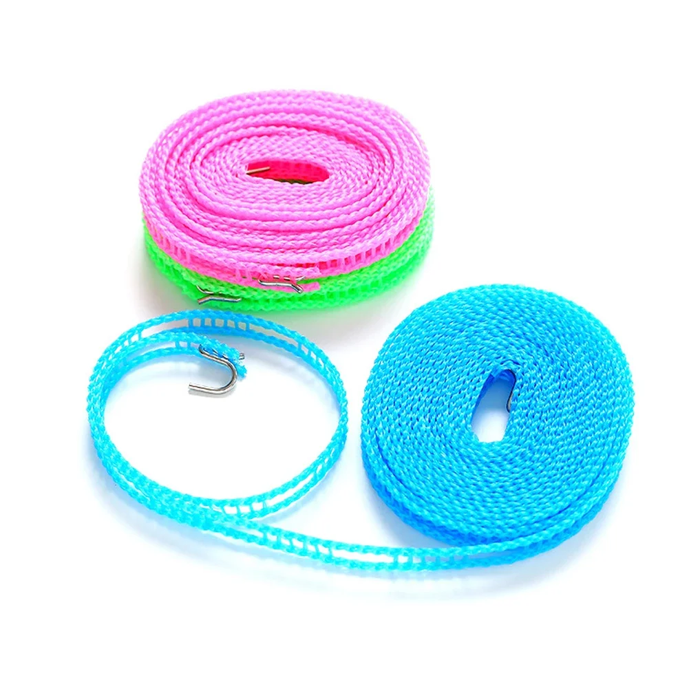 Drying Rope Clotheslines Camping Clothes Clothes Line Folding Garden Laundry Room Multi-grid Non-Slip Blue green