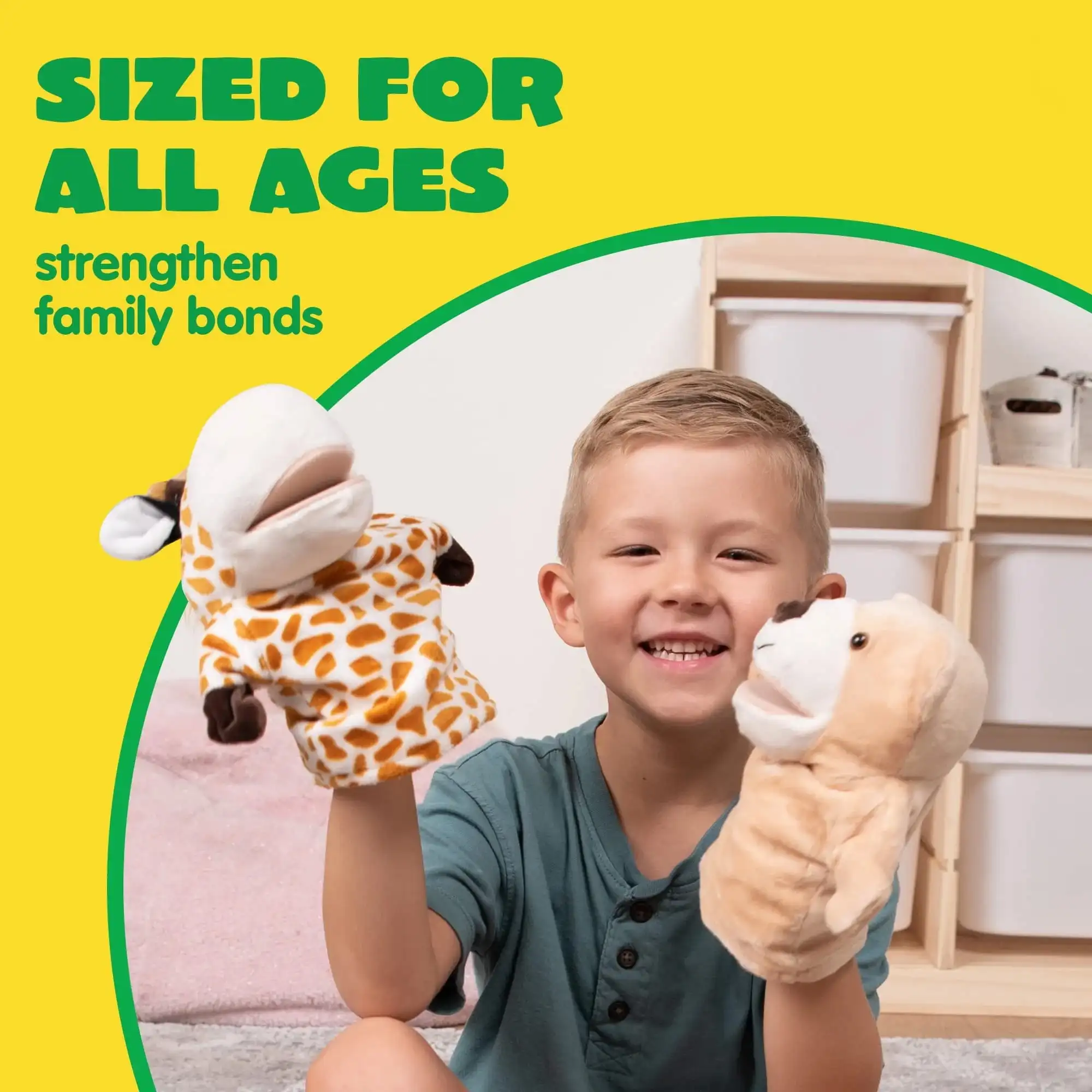 Joyfy 6 uds marioneta de mano para niños con boca, juguete de peluche de animales para niños pequeños para espectáculo teatro regalos de cumpleaños para niños relleno de cesta de Pascua