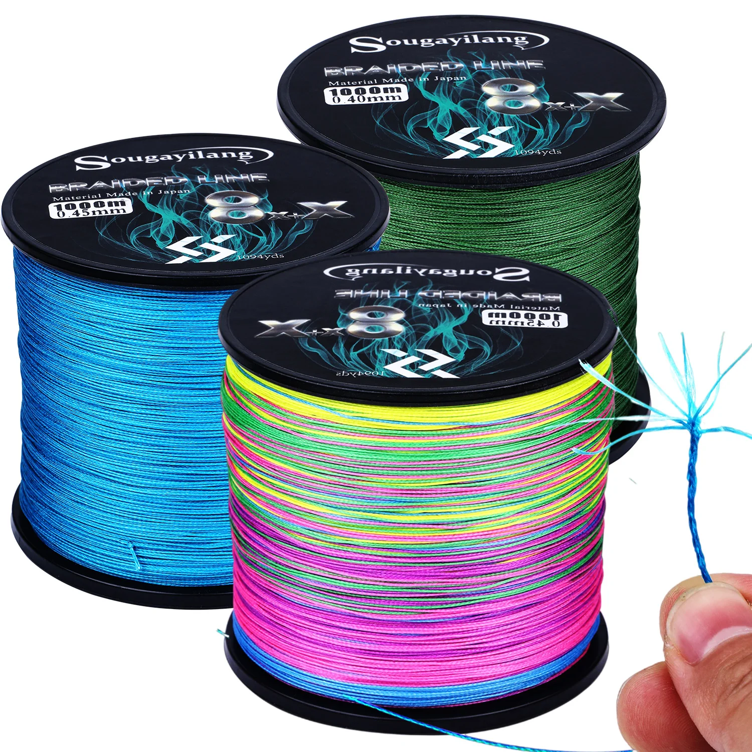 Sougayilang 9 Strands Strong PE Fishing Line 300M 500M 1000M  Abrasion Resistance Multifilament Durable Carp Fishing Line Pesca