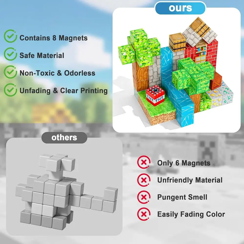 100ピース磁気ブロックセット：子供向けの創造的な遊び、4～9歳向けの理想的な贈り物
