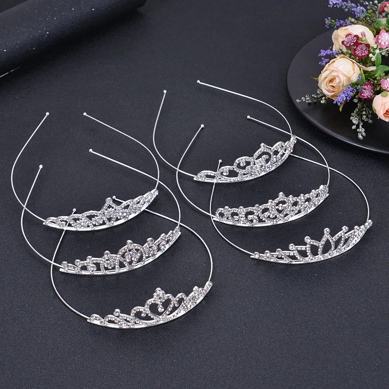 New Rhinestone Crown Hair Bands for Women\'s Weeding Bridal Headwear Children\'s Birthday Princess Hair Accessories Party Supplies