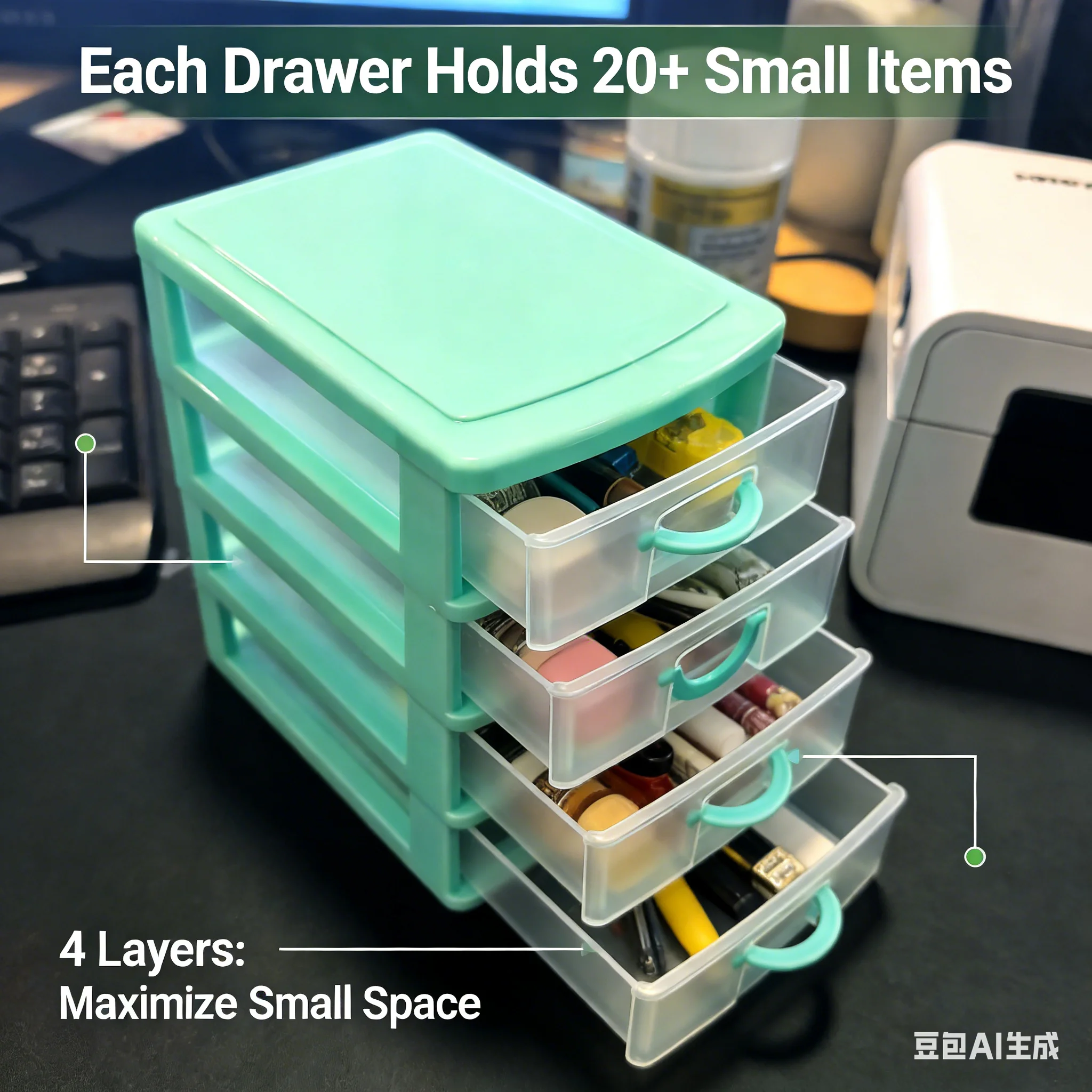 Vierlaagse sieradendoos in lad - Home Office Desk With Drawers recensie en prijs