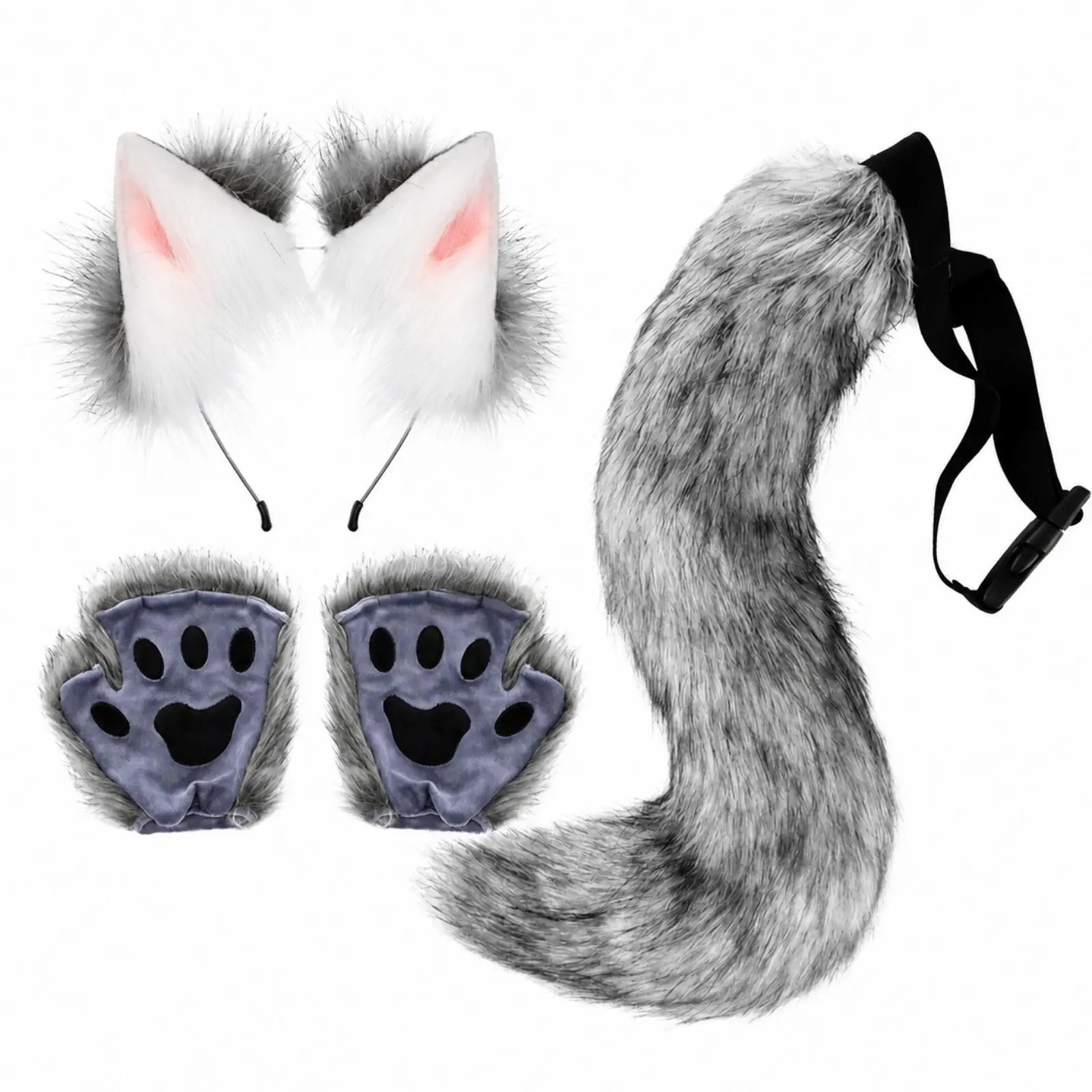 Soft Costume Set with Headband and Tail | fuzzy soft pile Details, Playful,