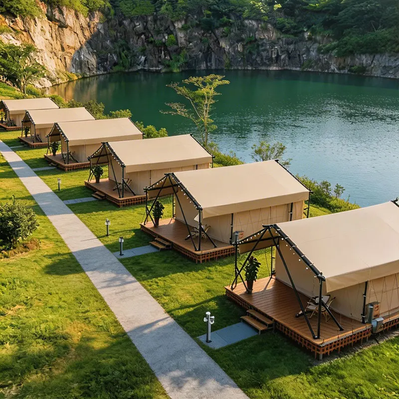 Coody Lan Ting Tent Hotel China Manufacturer Fireproof Luxury Outdoor Glamping Safari Resort Camping House Waterproof Shelter