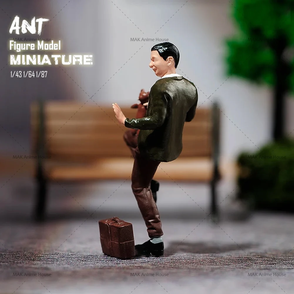 미니어처 1/87 1/64 1/43 1/24 테디 베어와 서류 가방 그림 인형 도색되지 않은 모델 장면 장식 자동차 장난감