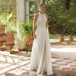 New Summer Boho Wedding Dresses 2024 Beach Bridal Gowns Lace Bride Dress Halter Neck Customized Wedding Gowns Side Split