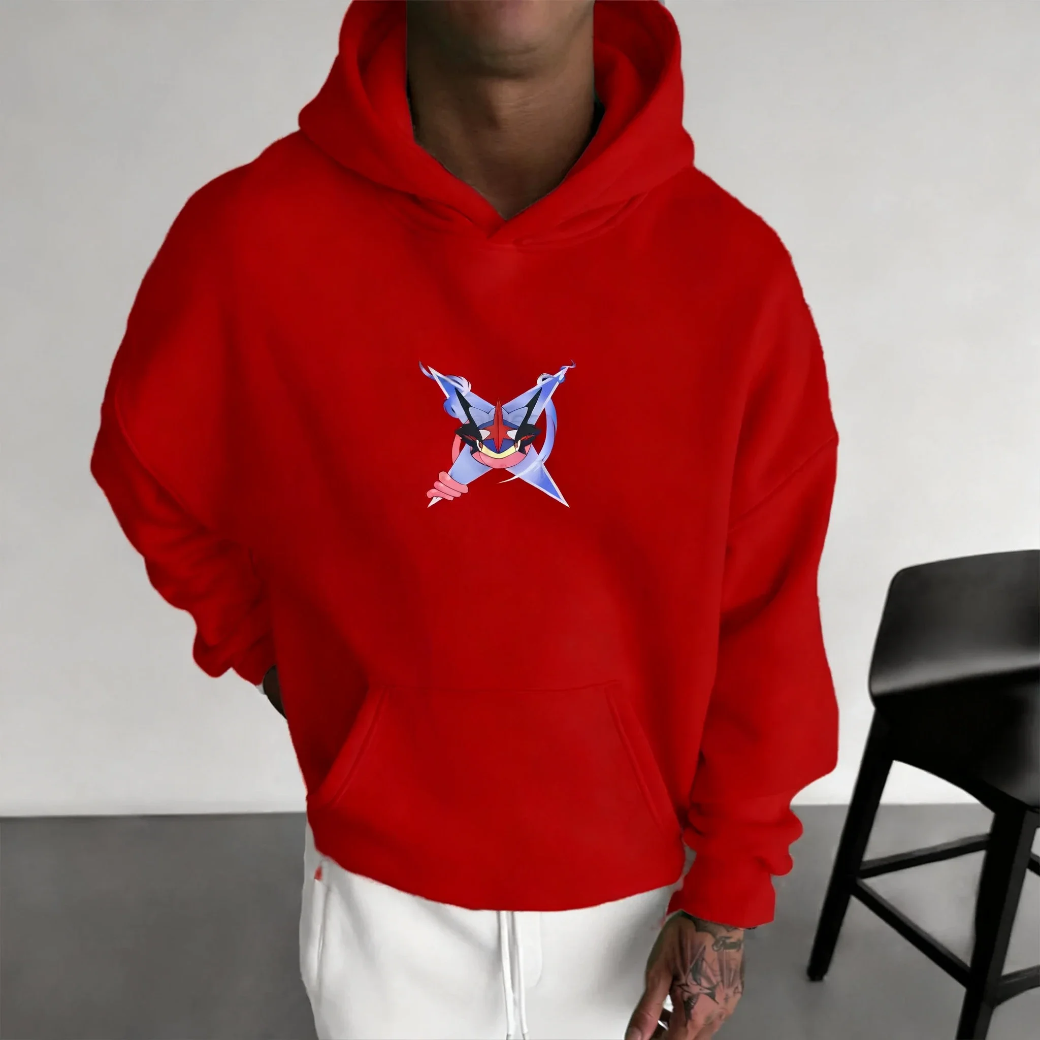 포켓몬 애니메이션 그레닌자 콜라보 후드티 2026 가을/겨울 신상 하라주쿠 남녀공용 라지 데일리 캐주얼 부모 자녀 상의