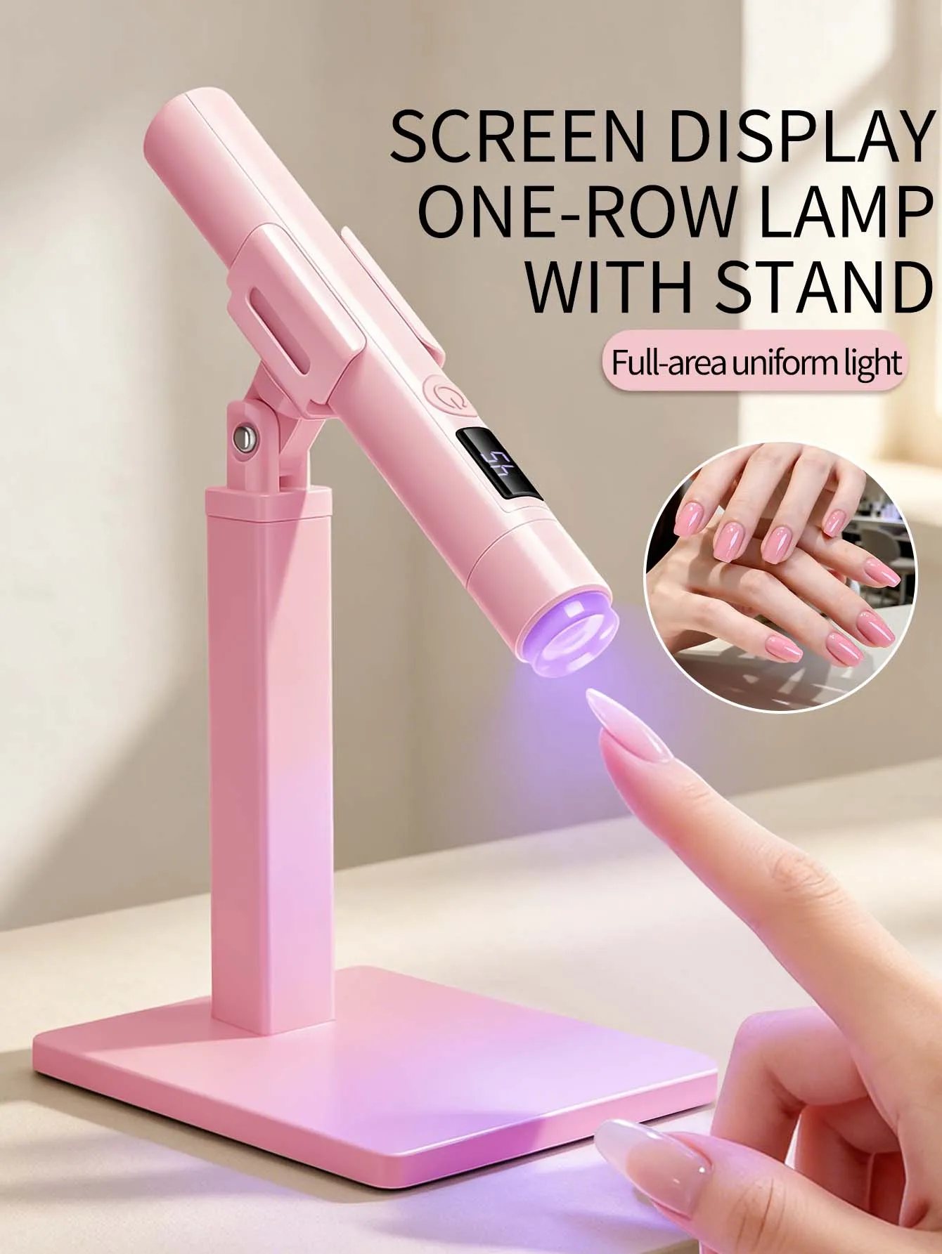 1Pc Mini On-Screen Display Handheld Nail Art UV Lamp For Gel Nails, Mini Nail Light, Portable LED Nail Lamp, USB Nail Dryer