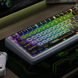 Doomsday Four Sided Shine Through Keycaps Thermal Sublimation Cool Theme ASA Profile PBT+PC Material for All MX Type Keyboard