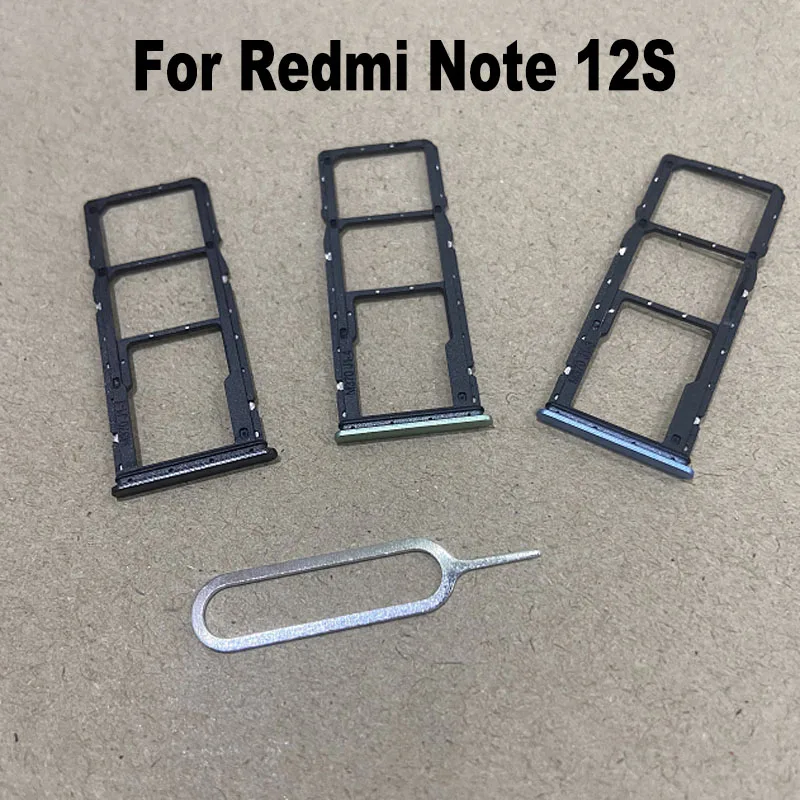 Baru untuk Xiaomi Redmi Note 12S wadah Slot kartu Sim pemegang soket konektor adaptor suku cadang perbaikan pengganti