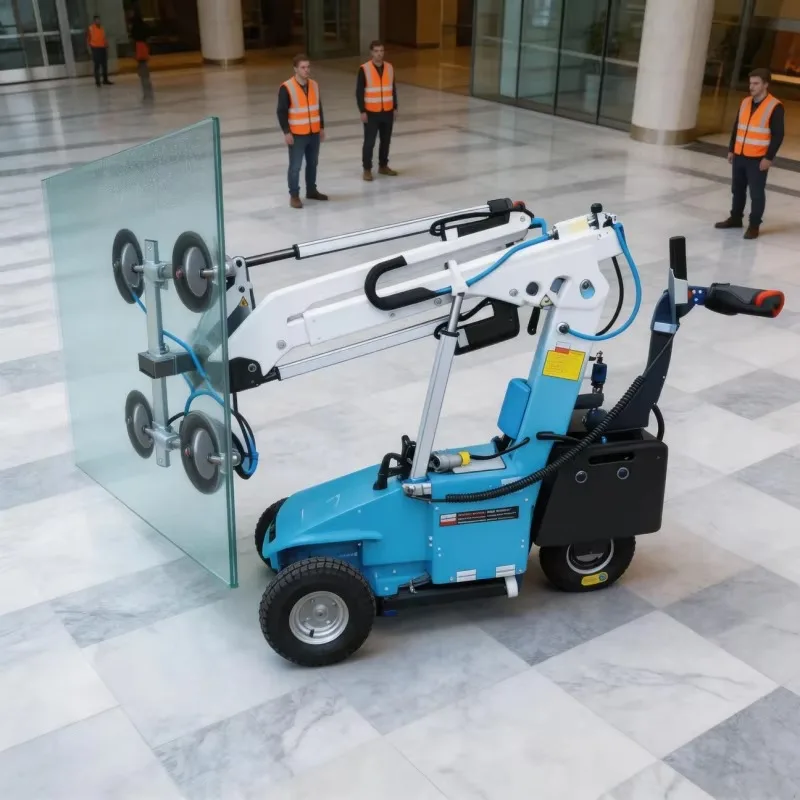FOB Mobile Glass Suction Crane With 90 Degree Tilting And 360 Degree Rotating Function For Heavy Plate Sheet Handling Machinery