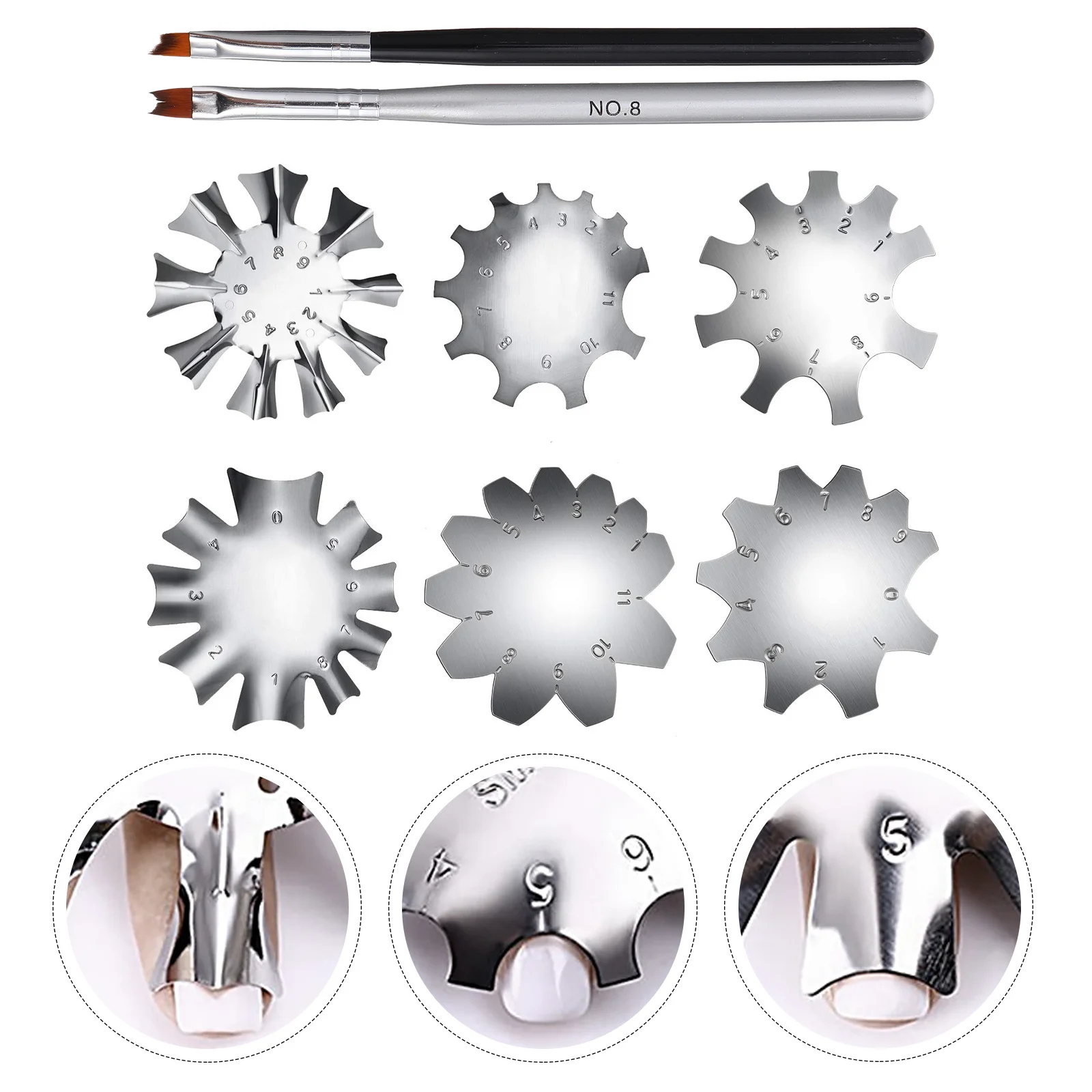 

8Pcs Manicure Nail Templates Crystal French Molding Tool Acrylic Gel Cutter Line DIY Nails Manicure Trimmer