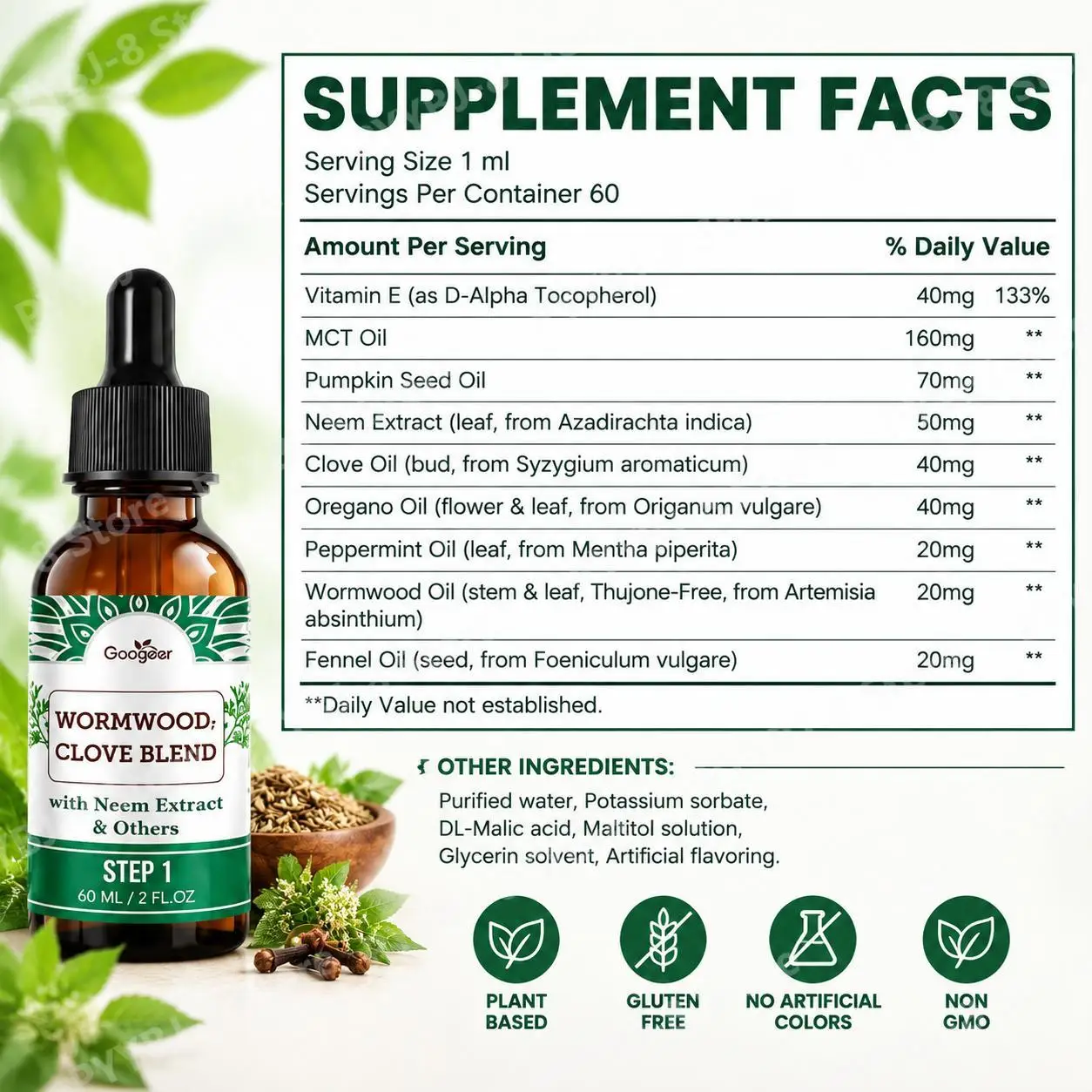 Gutcleanse 2 Step Liquid Drops, Ease Bloating & Irregular Defecation, Support Gut Purify & Nutrient Absorption,120ml(60ml*2)