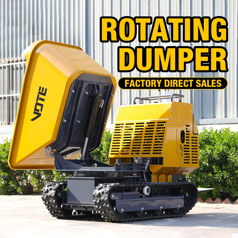 500Kg Mini Dumper Met Briggs Stratton Mini Site Dumper Mini Transporter Track Carrier Met Hydraulisch Kantelen Op Maat