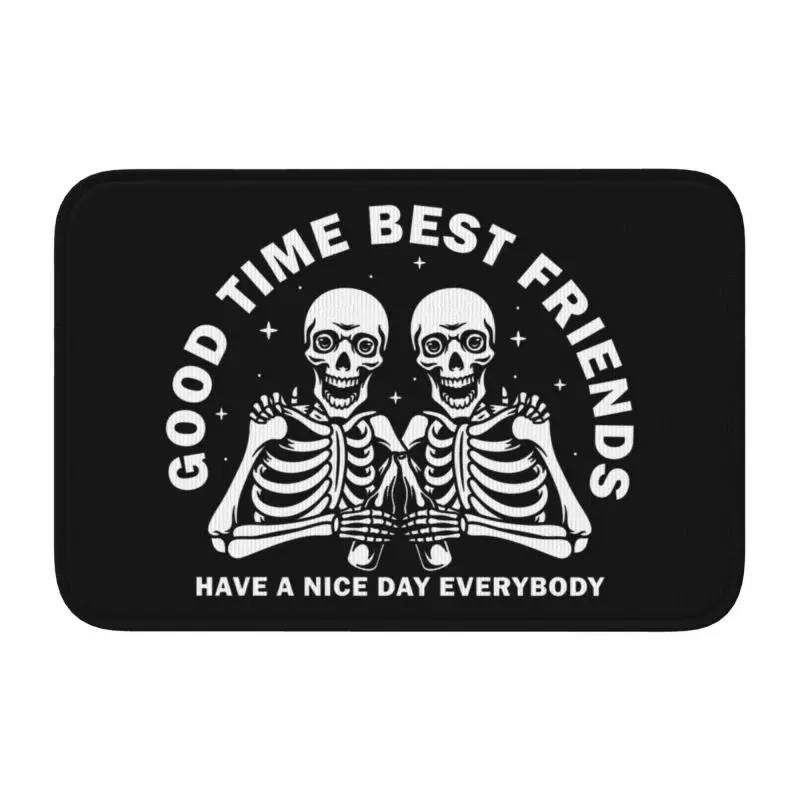 Custom Best SkeletonFriends Drunk Skull Beer Doormat Non-Slip Bathroom Kitchen Floor Door Mat Garage Living Rug Carpet Footpad