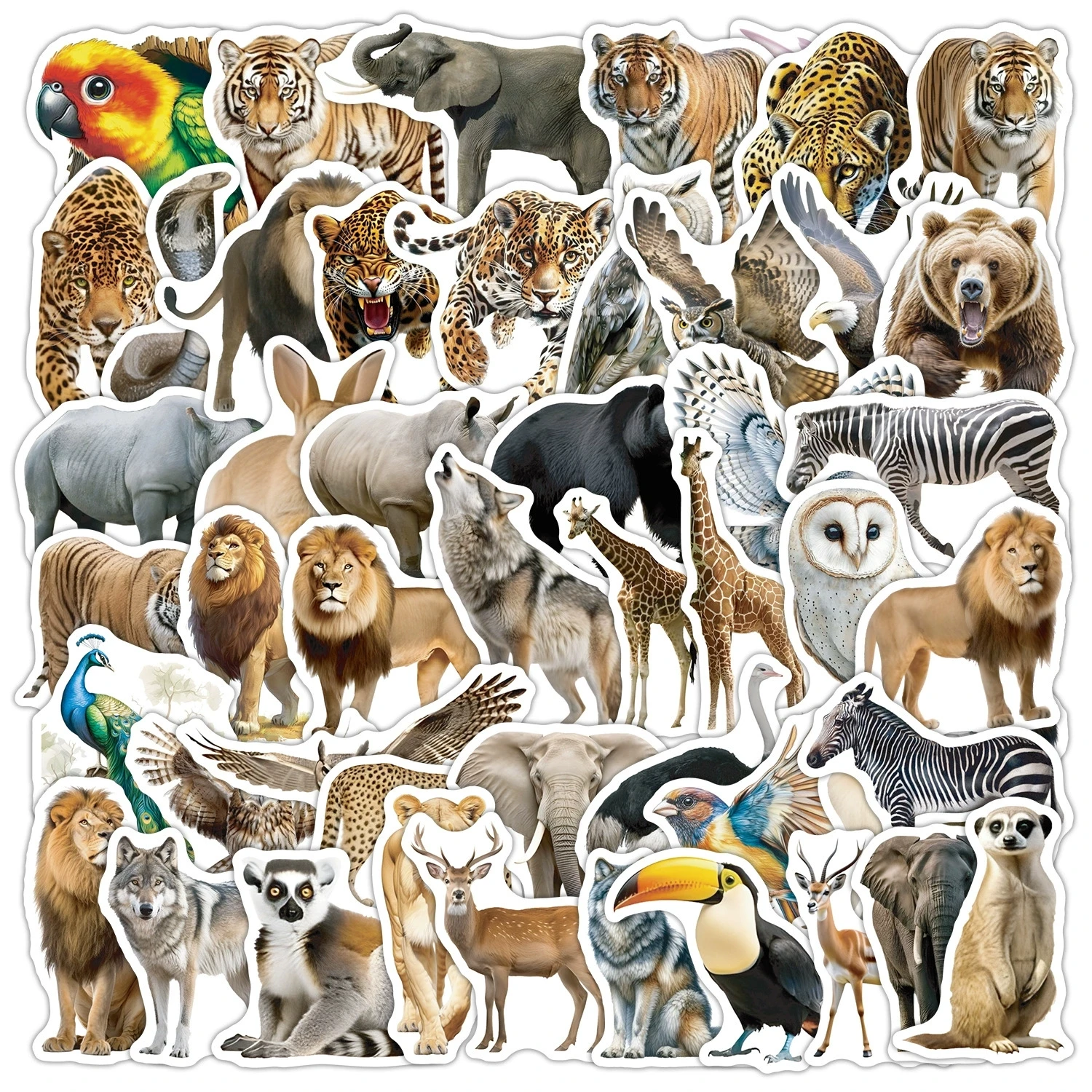 50-100 PCS Vintage Animal Graffiti Stickers Waterproof Cute Decals for Water Bottle Phone Laptop Scrapbook Kids Gift Stationery