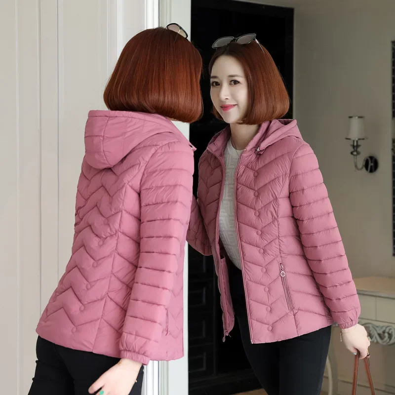 

Womens Down Jackets Winter New Casual Long Ultra Light Thin Coat Puffer Jacket Korean Slim Remove Hooded Parka Female N121