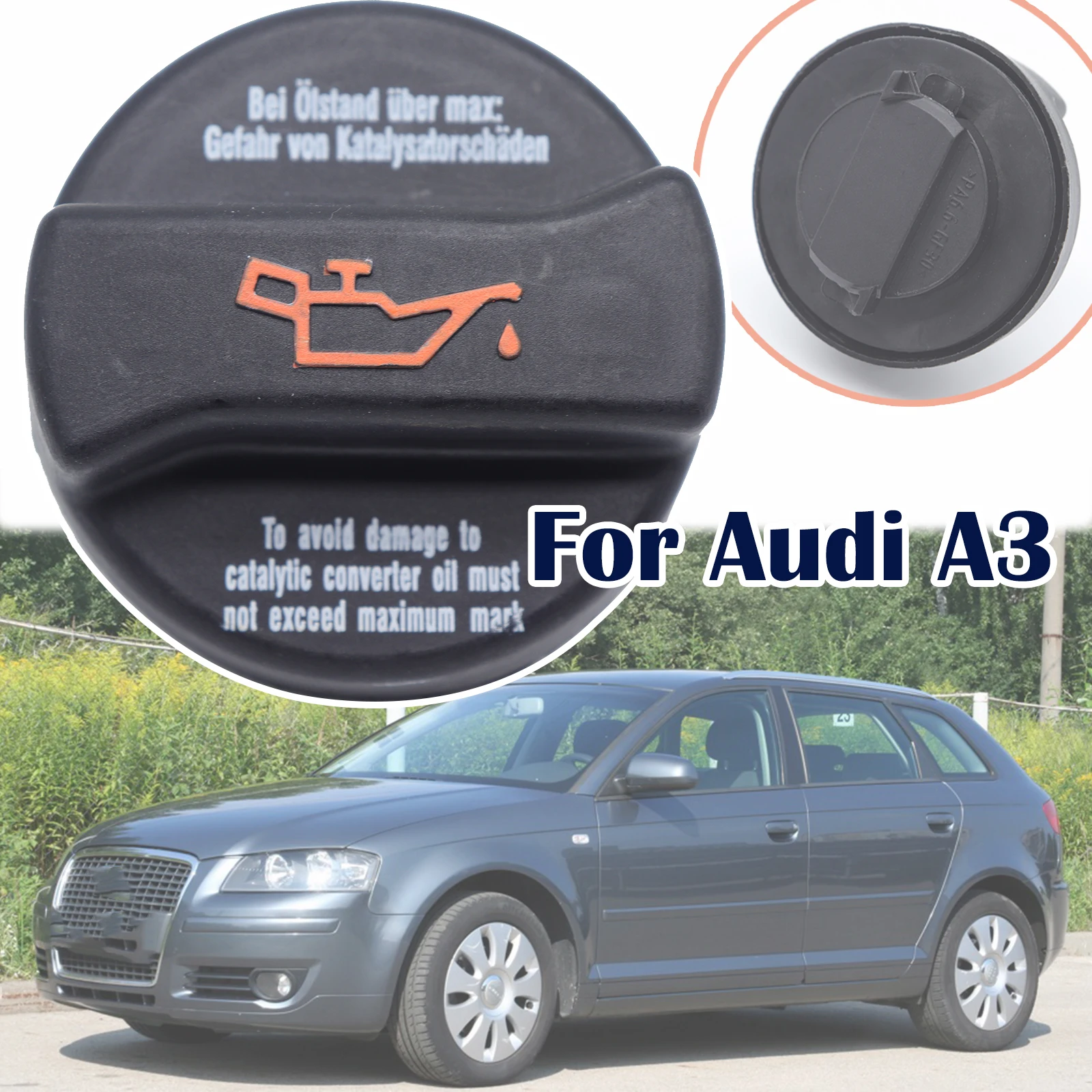 For Audi A3 8P 8L Engine Oil Filler Cap Gas Tank Fuel Cover Lid Plug 1997 1998 1999 2000 2002 2003 - 2013 Car Replacement Parts