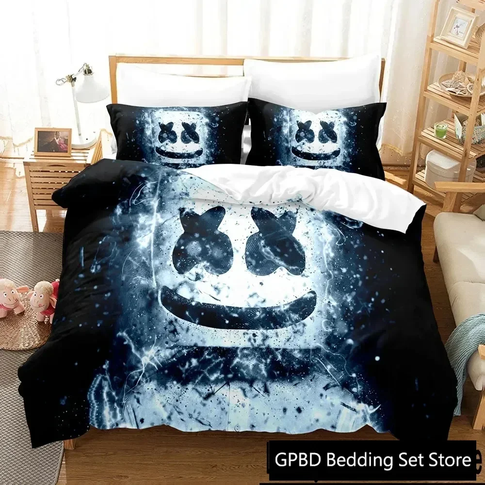 3D Print Marshmallow DJ Bedding Set Duvet Cover Bed Set Quilt Cover Pillowcase Comforter king Queen Size Boys Adult Bedding Set