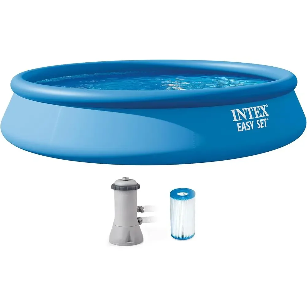 Portable 15ft x 33in Swimming Pool with 530 GPH Filter Pump, Puncture-Resistant, 2587 Gallon Capacity, 26in Deep