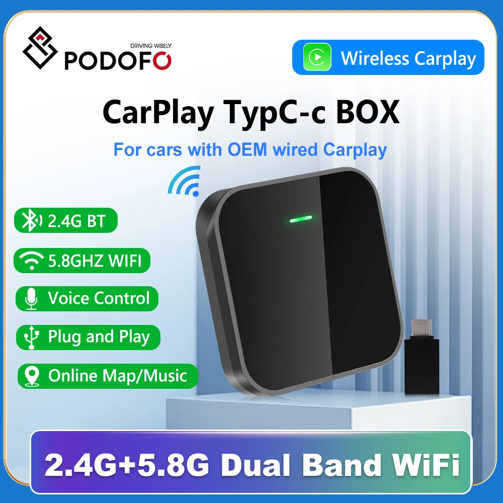 

Odofo проводной CarPlay для беспроводного ключа активатор Carplay Ai Box для универсального порта USB/Type-C поддержка онлайн-карты голосового управления