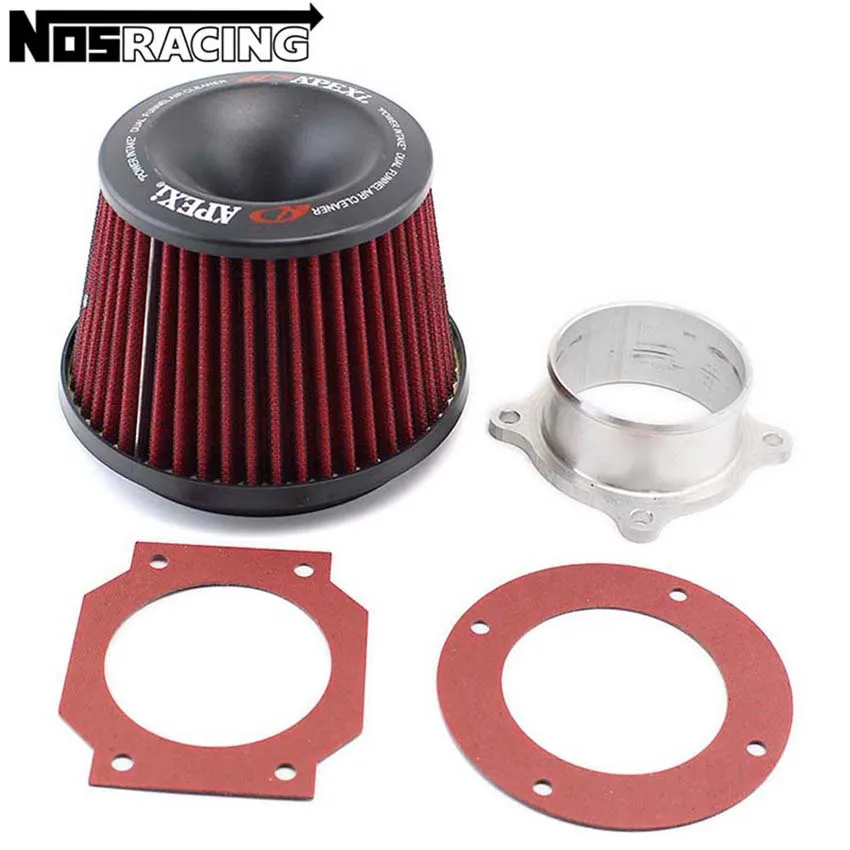 76mm Air Filter Power Intake High Performance Racing Universal JDM Dual Funnel Adapter Cold Air Intake Filter For Apexi