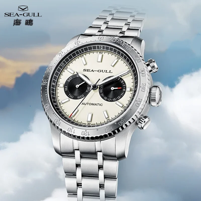 Seagull Men Watch Pilot Automatic Mechanical Panda Wristwatches Sapphire Watch ST2502 Movement Luminouis 5Bar Waterproof Clock