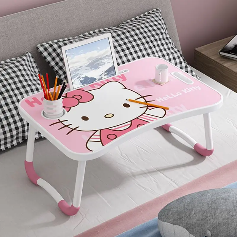 

Hot sanrios Kawaii Fold Study Writing Desk Hello Kitty Cartoon Cute Dormitory Bed Desk School Starts Gift Stationery New Style