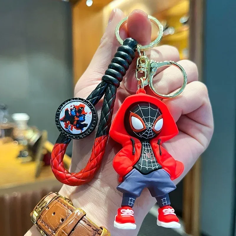 Marvel homem-aranha chaveiro moda personalidade homem-aranha chaveiro mochila ornamentos pingente crianças brinquedos disney presentes de férias