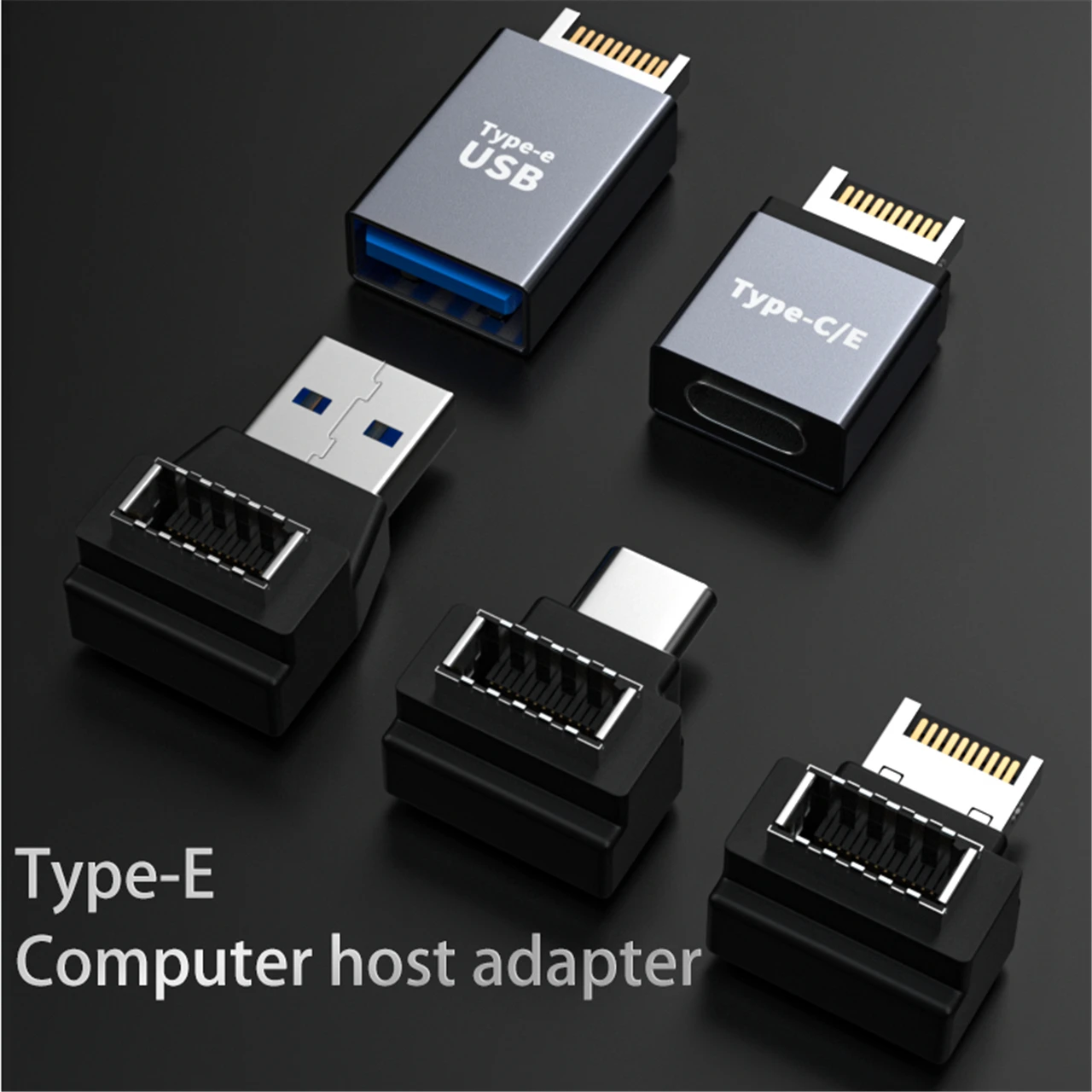 Connector USB3.1 Front Panel Header USB C to Type E Expansion Plug Converter Desktop Computer Motherboard Cable Adapter 90degree