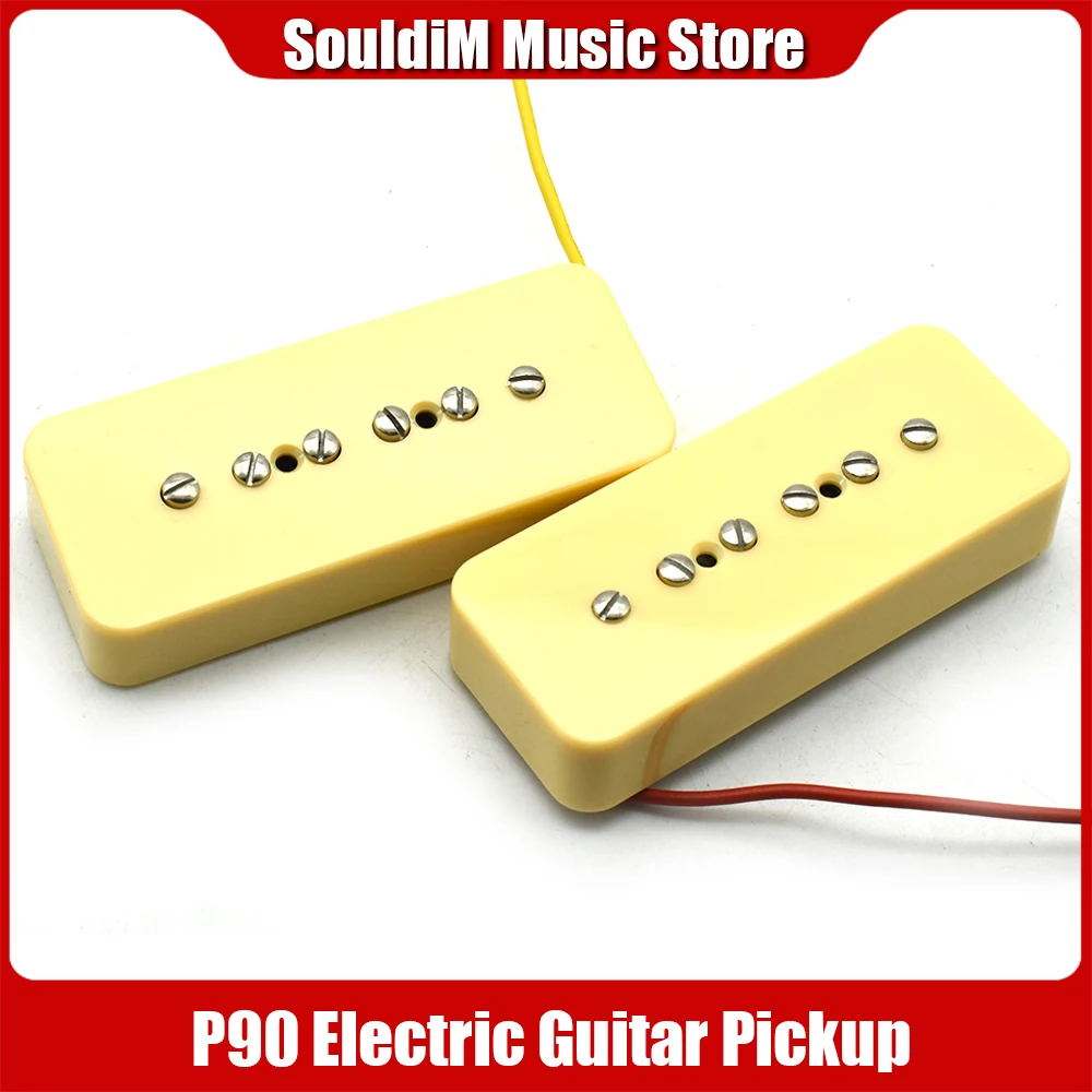 1Set Vintage Soapbar P 90 P90 Guitar Pickup Neck or Bridge Pickup Guitar Accessories Cream