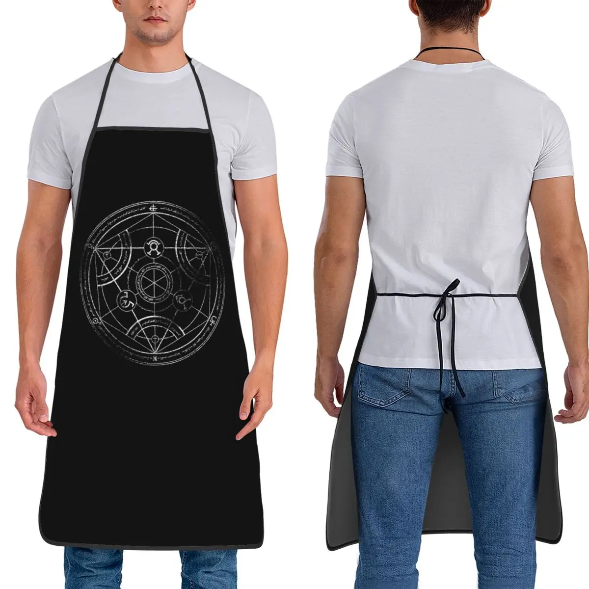 Human Transmutation Circle - Chalk Aprons Chef Baking Tablier Waterproof Bib Kitchen Cleaning Pinafore for Women Men Gardening