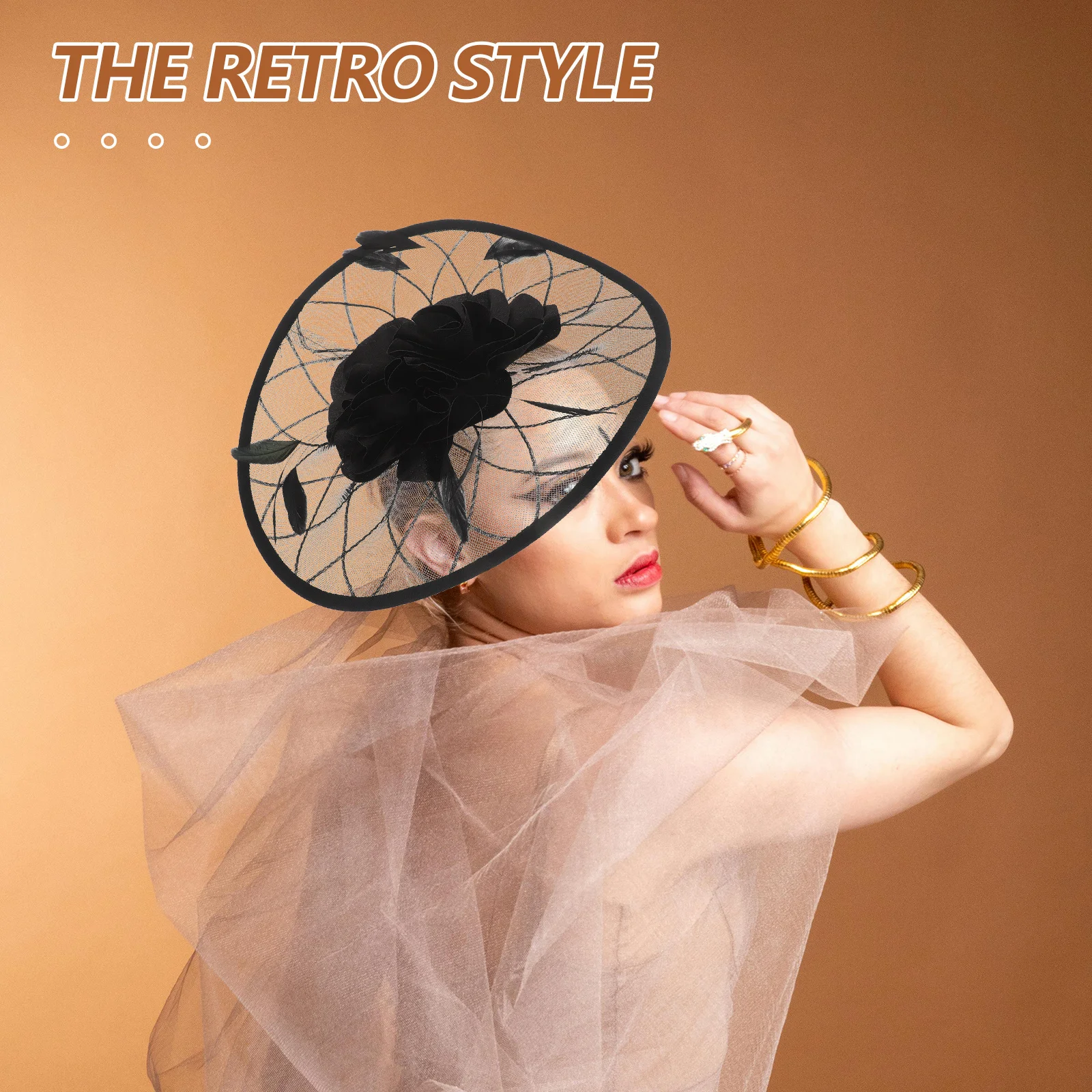 

Women Elegant Fascinator Headband with Soft Plume Retro Mesh Headdress for Bridal Weddings Formal Dance Party Hair Accessories