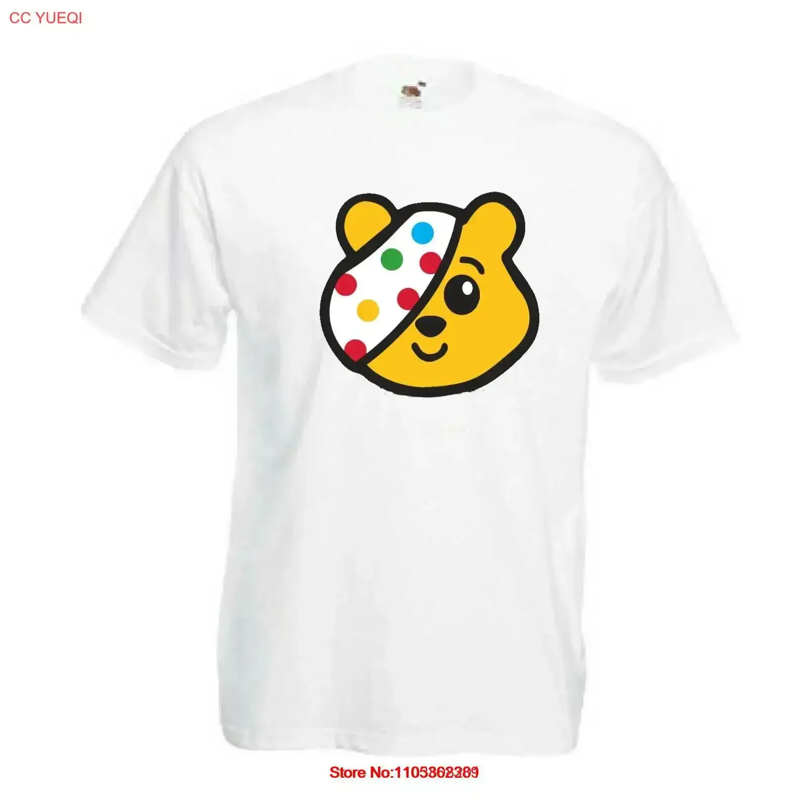 T-shirt pour enfants avec visage d'ours Spotty Pudsey, vêtements de créateur polyvalents et confortables, vintage, lavés, pour la charité des enfants en détresse