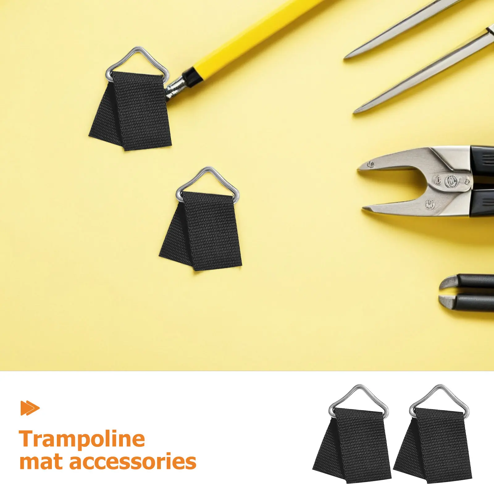 60Sets Trampoline Reinforcement Rings Heavy Duty Galvanized Steel Triangle Buckles for Outdoor Trampoline Repair Replacement